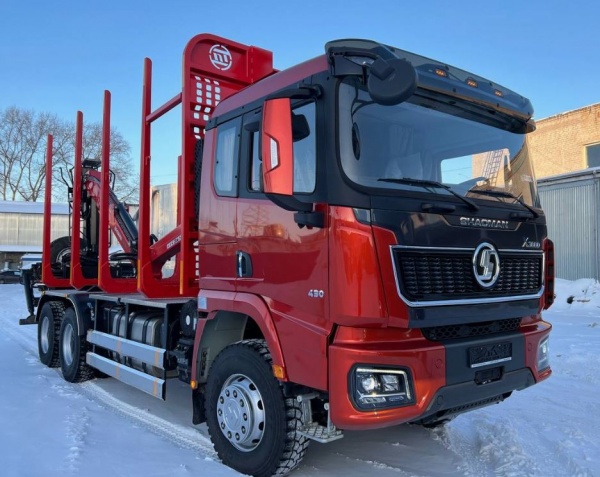 Сортиментовоз Shacman X3000 SX32586V385 6x6 с ГМ Велмаш ВМ 10-74